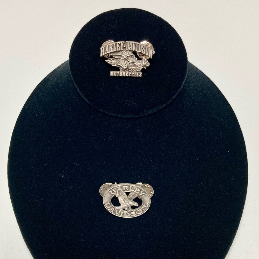 Harley-Davidson Road Hog and Eagle Vintage Collectible Pins